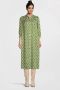Jane Lushka jurk Steffi met grafische print en plooien groen blauw ecru - Thumbnail 1