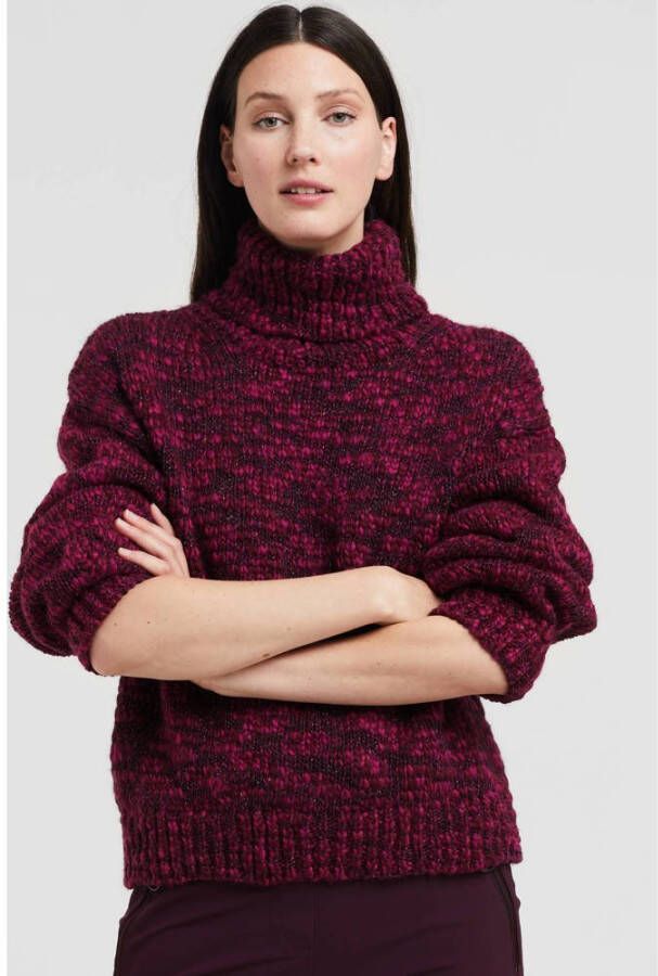 Jane Lushka trui Pullover Morelino met wol fuchsia