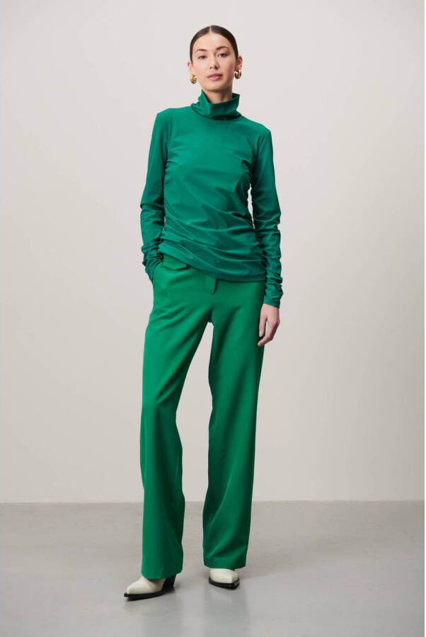 Jane Lushka wide leg pantalon Linda van gerecycled polyester groen