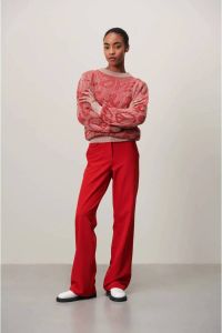 Jane Lushka wide leg pantalon Linda van gerecycled polyester rood