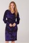 JANSEN AMSTERDAM Dames Jurken Vbf501 Jersey Print Dress With V-neck Paars - Thumbnail 1
