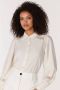 JANSEN AMSTERDAM Dames Blouses W754 Blouse Lace Details And Long Puffsleeves Wit - Thumbnail 2