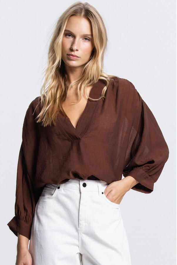 JANSEN Amsterdam blouse bruin