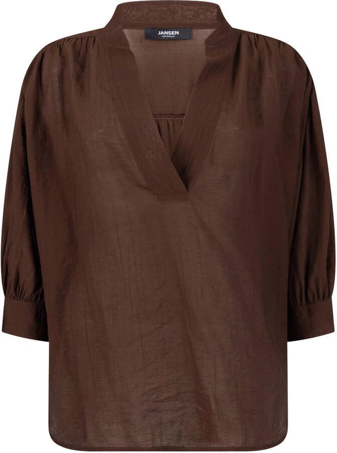 JANSEN Amsterdam blouse bruin - Foto 2