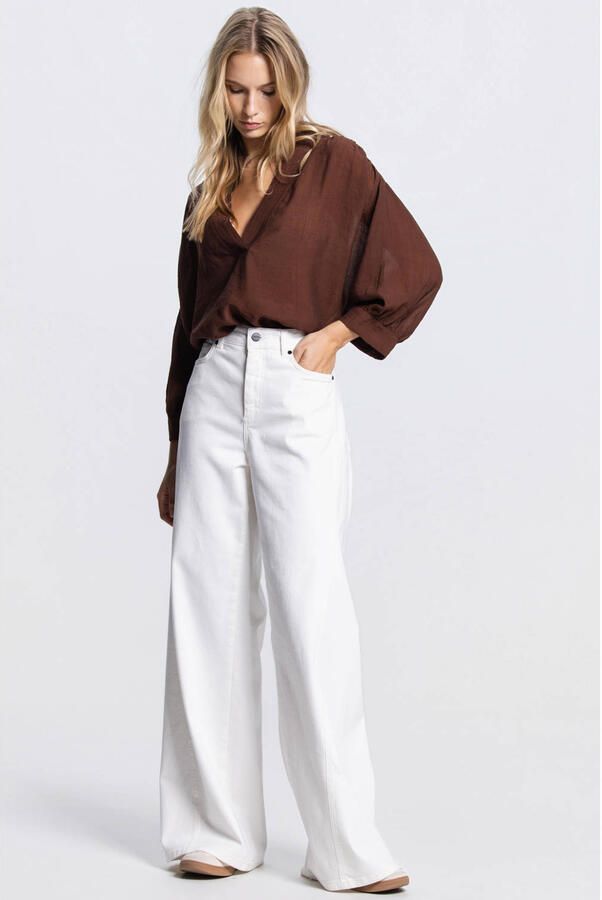 JANSEN Amsterdam blouse bruin - Foto 3
