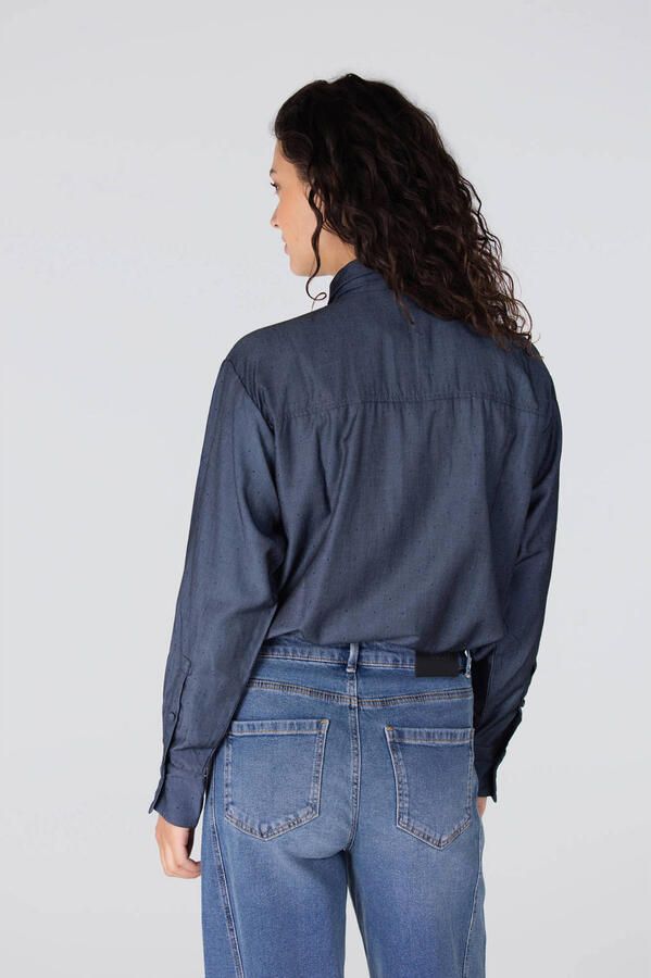 Jansen Amsterdam Overhemd ESS 737 Necktie Dark Blue - Foto 2