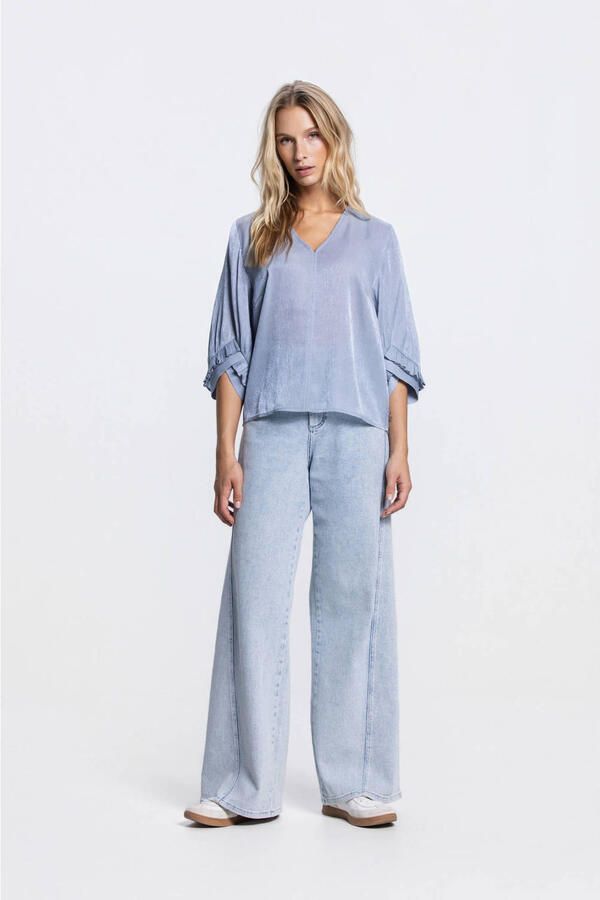 JANSEN Amsterdam blouse lichtblauw - Foto 2