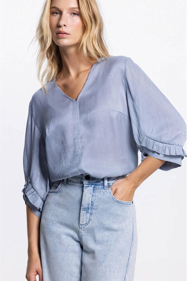 JANSEN Amsterdam blouse lichtblauw