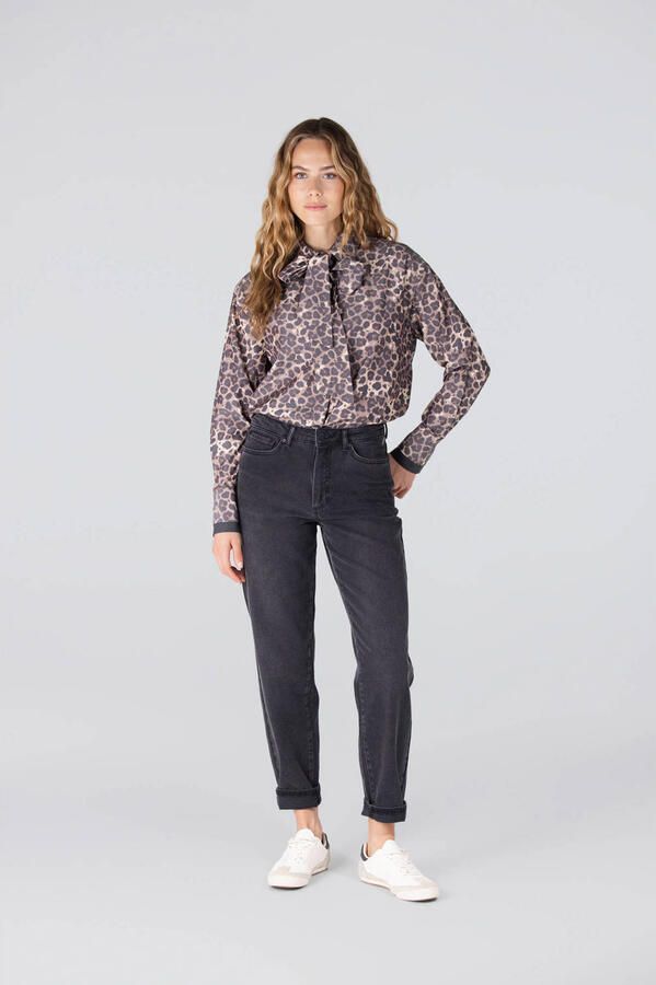 JANSEN AMSTERDAM Dames Blouses Kessa Blouse Wa 738 Necktie Bruin - Foto 6