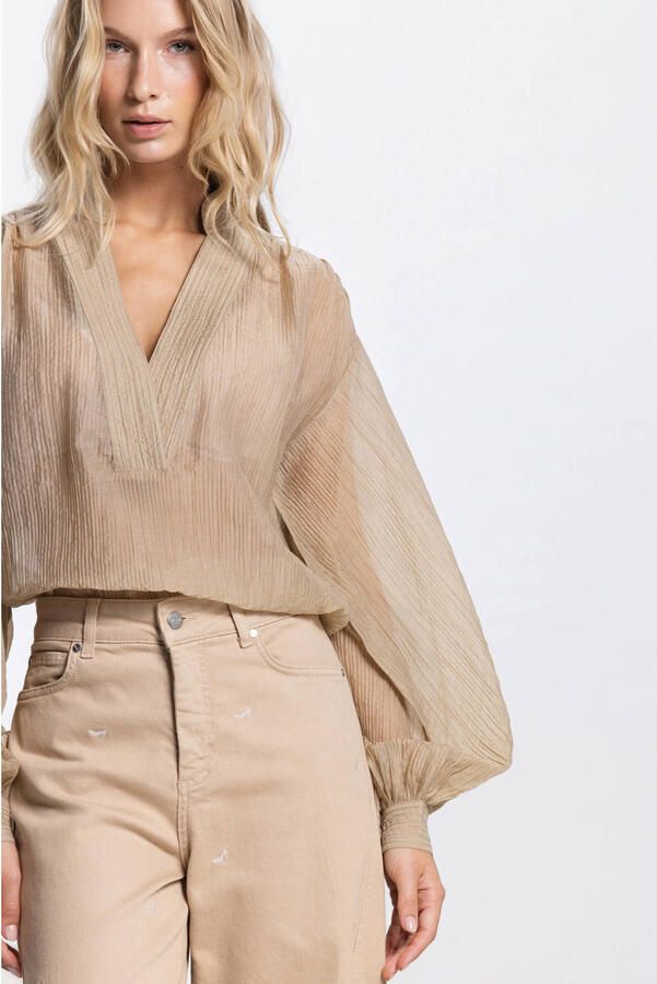 JANSEN Amsterdam blouse zand - Foto 2