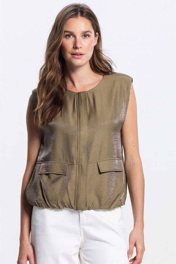 JANSEN Amsterdam bodywarmer olijfgroen - Foto 3