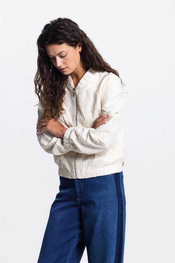 JANSEN AMSTERDAM Dames Jassen Shanti Jasje Pe 275 Bomber Long Sleeve Embroidery Gebroken Wit - Foto 5