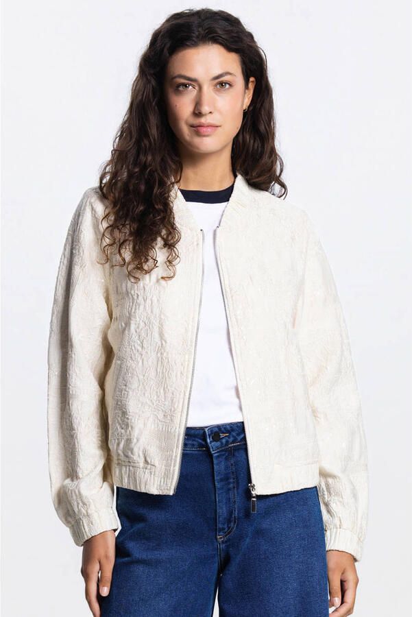 JANSEN AMSTERDAM Dames Jassen Shanti Jasje Pe 275 Bomber Long Sleeve Embroidery Gebroken Wit - Foto 7