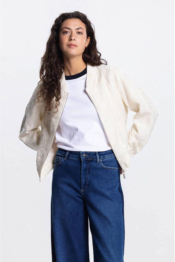 JANSEN AMSTERDAM Dames Jassen Shanti Jasje Pe 275 Bomber Long Sleeve Embroidery Gebroken Wit - Foto 6