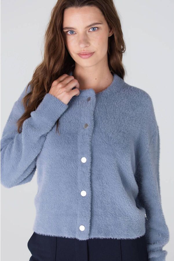 JANSEN AMSTERDAM Dames Truien & Vesten Cloe Vest P 205 Pressbuttons Lichtblauw - Foto 5