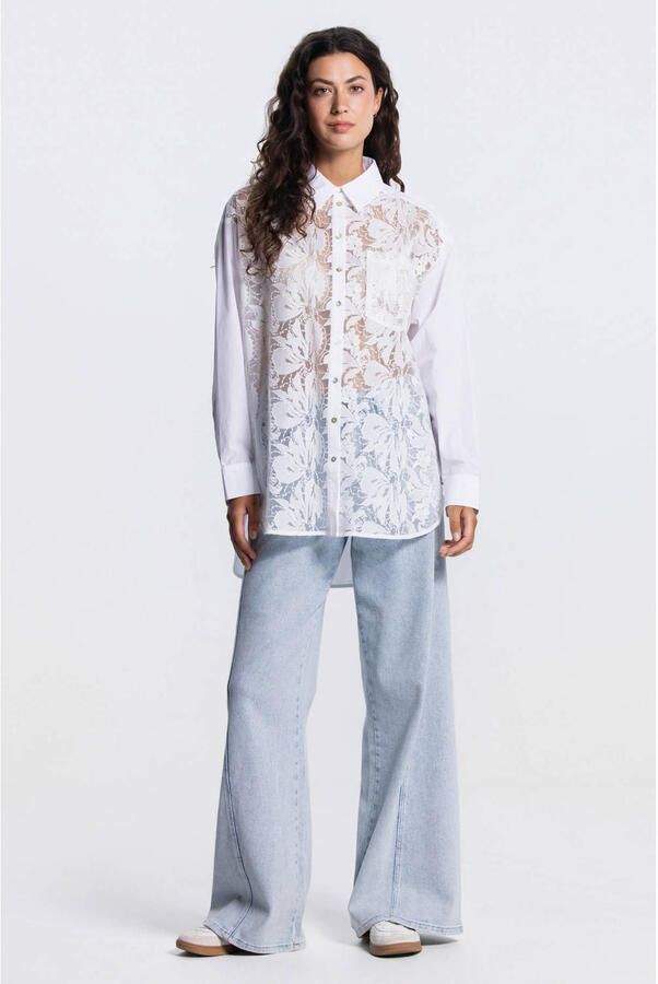 JANSEN Amsterdam gebloemde blouse ecru - Foto 3