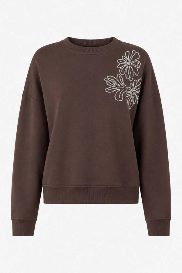 JANSEN Amsterdam gebloemde sweater bruin - Foto 2