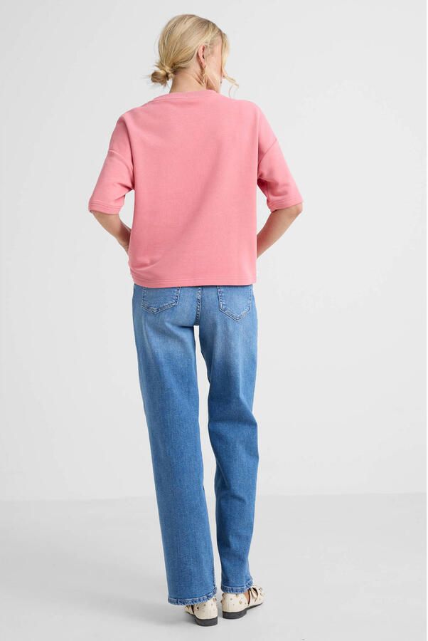 JANSEN Amsterdam gebloemde sweater roze met pailletten - Foto 4
