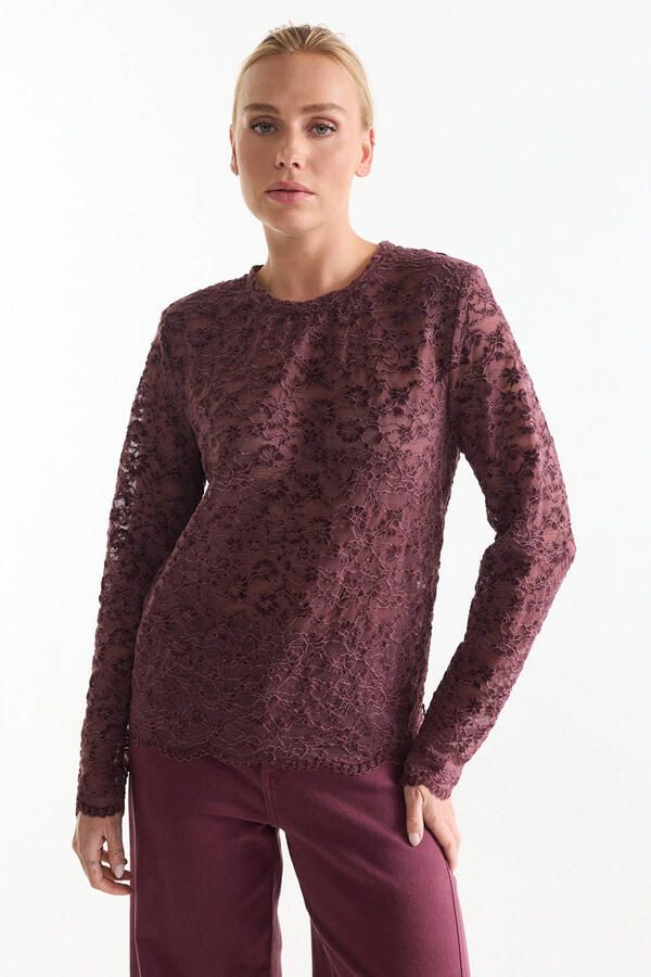 Jansen Amsterdam Blouse Kiki Top FL155 Lace Wine
