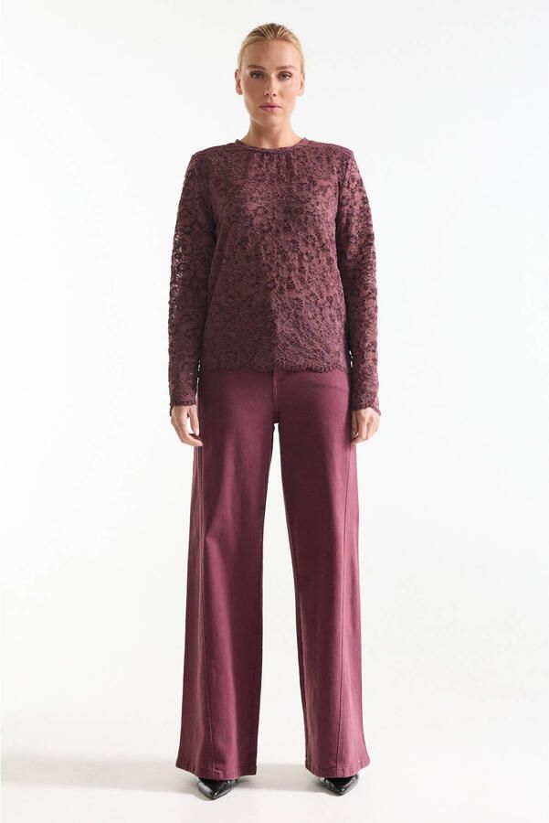 Jansen Amsterdam Blouse Kiki Top FL155 Lace Wine - Foto 3