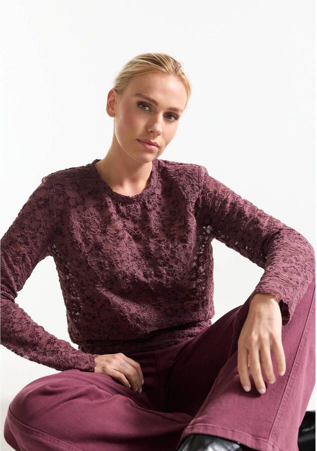 Jansen Amsterdam Blouse Kiki Top FL155 Lace Wine - Foto 2