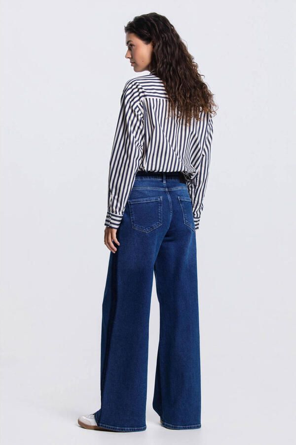 JANSEN Amsterdam gestreepte blouse donkerblauw - Foto 3