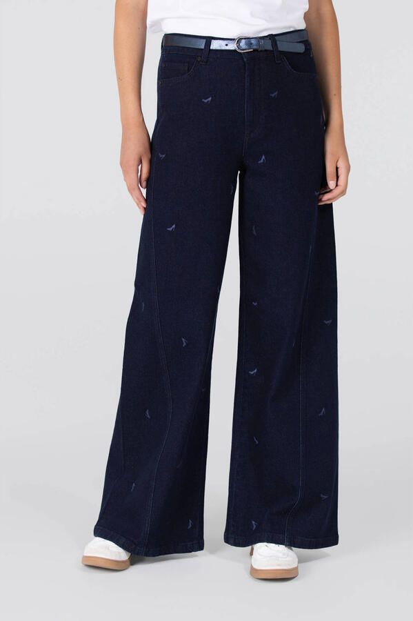 JANSEN Amsterdam high waist wide leg jeans dark blue denim - Foto 2