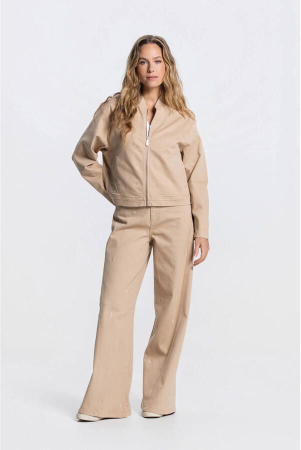 JANSEN Amsterdam high waist wide leg jeans zand - Foto 2