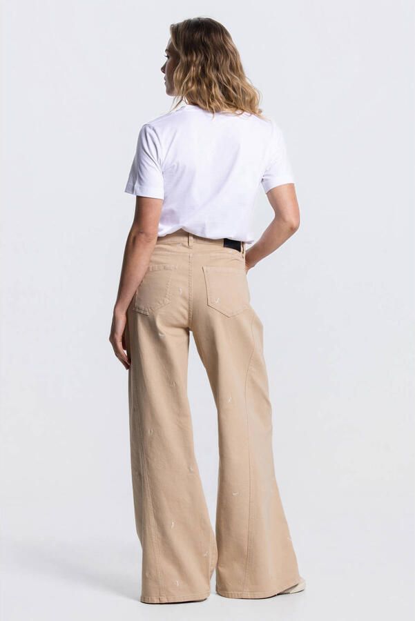 JANSEN Amsterdam high waist wide leg jeans zand - Foto 2