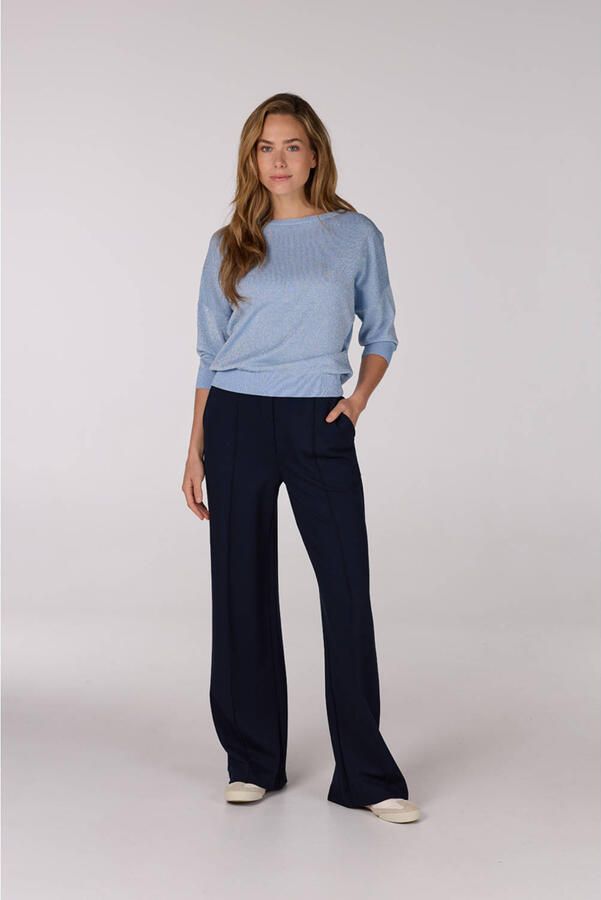 JANSEN AMSTERDAM Dames Tops & T-shirts Ilona Trui Lk 194 Long Sleeve Lichtblauw - Foto 5