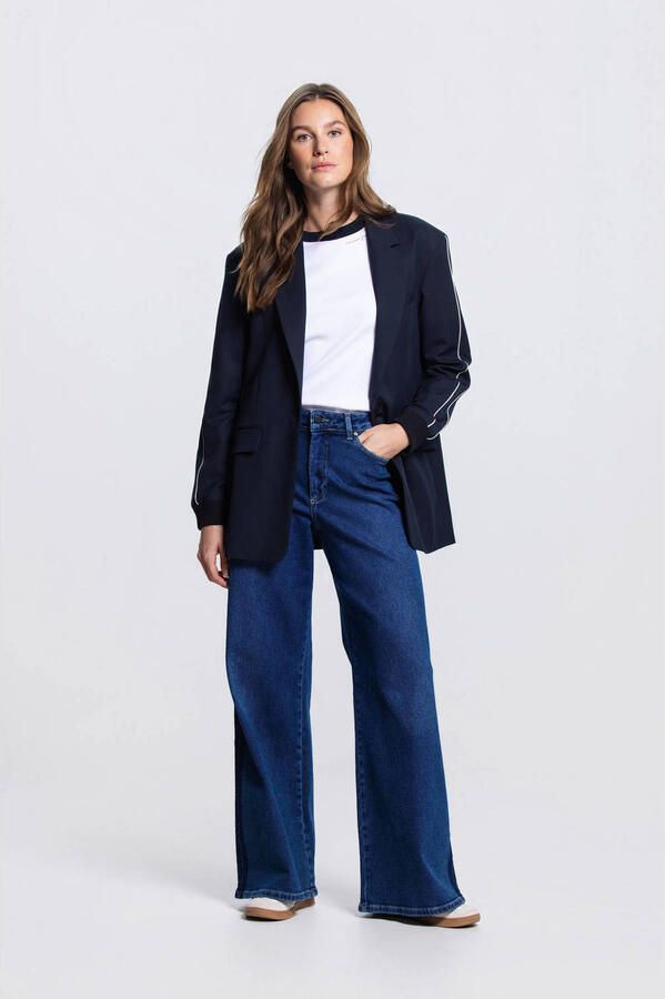 JANSEN Amsterdam regular blazer donkerblauw - Foto 3