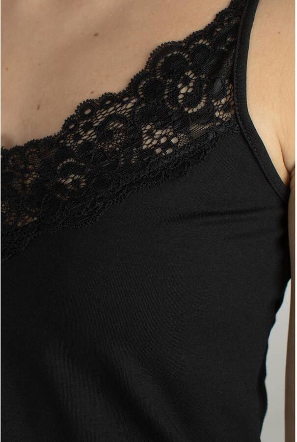 JANSEN AMSTERDAM Dames Tops & T-shirts V306 Singlet Zwart
