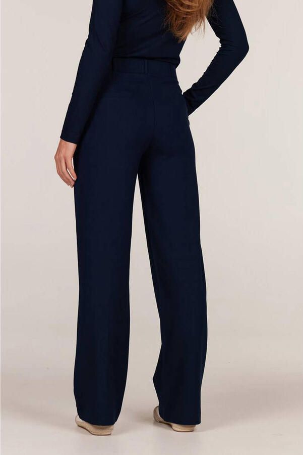 JANSEN Amsterdam straight high waist broek donkerblauw - Foto 6