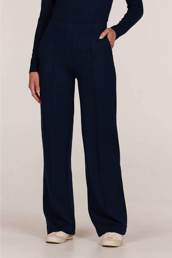 JANSEN Amsterdam straight high waist broek donkerblauw - Foto 7