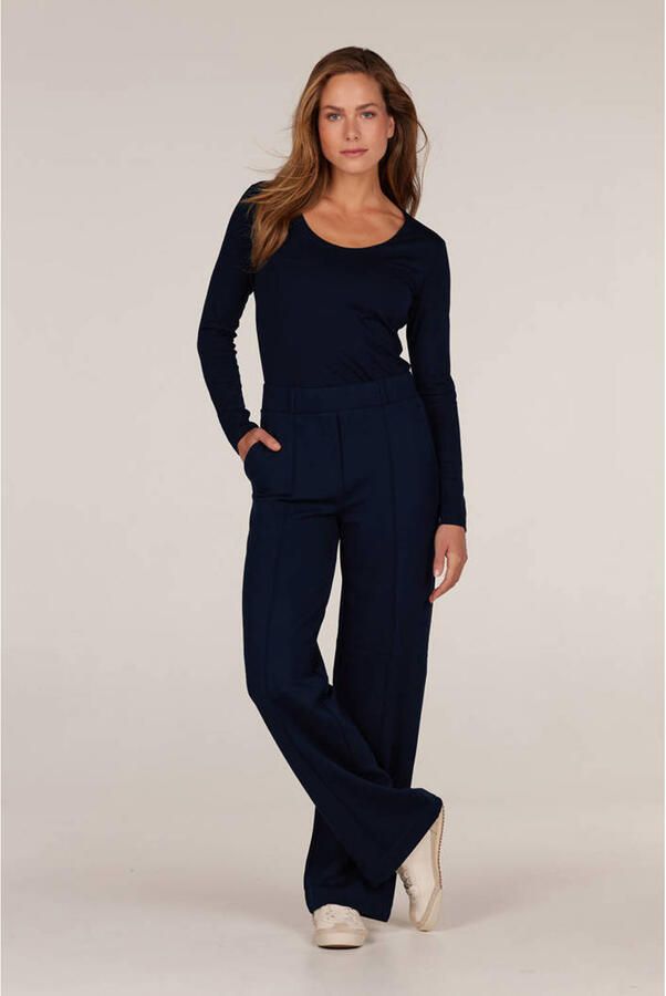 JANSEN Amsterdam straight high waist broek donkerblauw - Foto 6