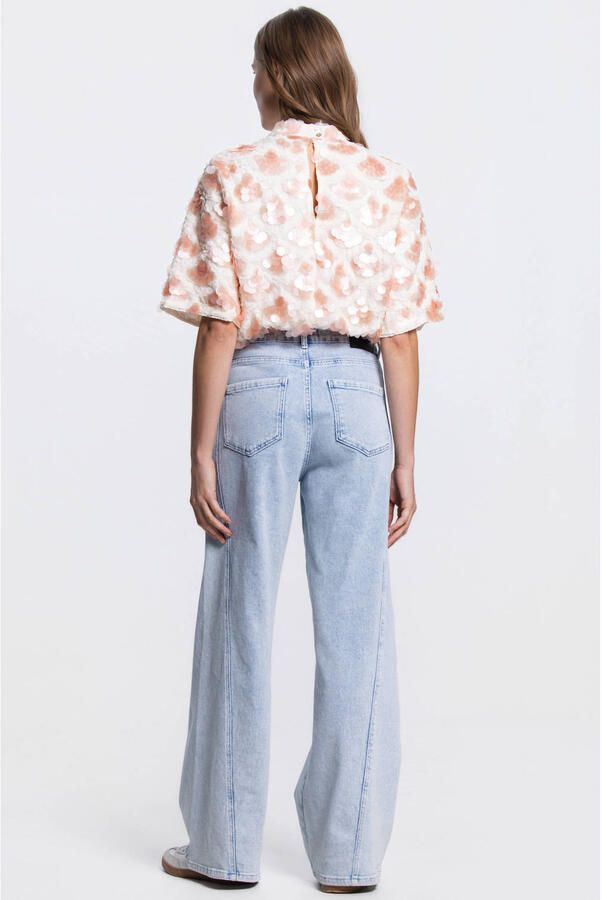 JANSEN Amsterdam top met pailletten roze - Foto 2