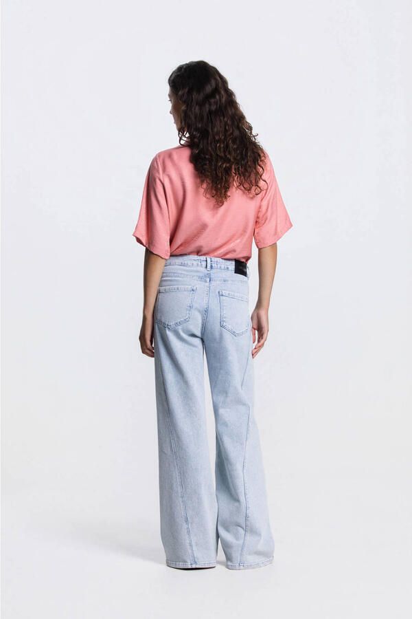 JANSEN AMSTERDAM Dames Tops & T-shirts Odile Top Ws 116 Short Sleeve High Neck Roze - Foto 7