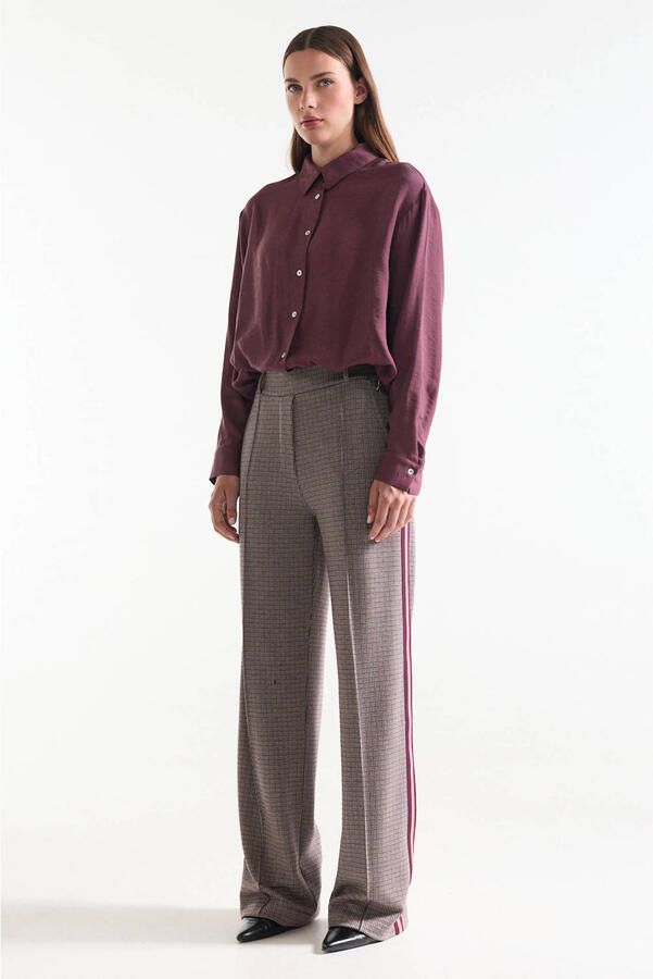 JANSEN Amsterdam wide leg geruite broek meerkleurig
