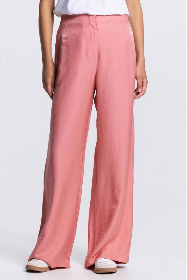 JANSEN AMSTERDAM Dames Broeken Orelie Broek Ws 420 Long Wide Without Wasitband Elastic At Back Roze - Foto 6