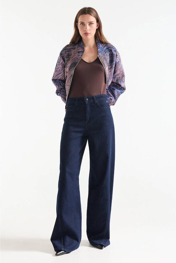 JANSEN Amsterdam wide leg jeans donkerblauw