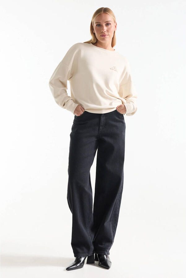 JANSEN Amsterdam wide leg jeans zwart
