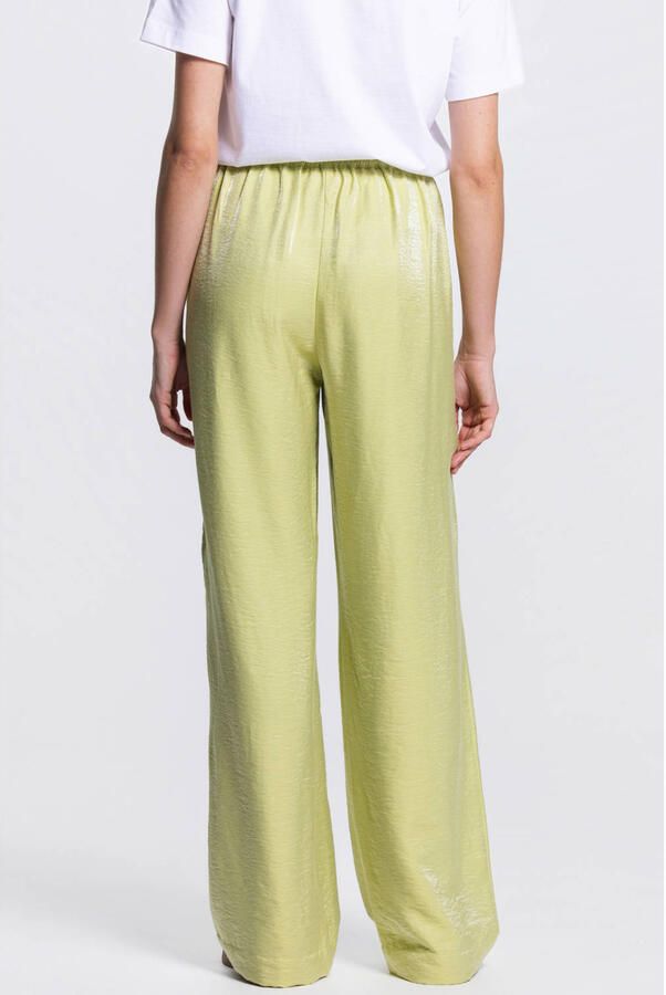 JANSEN Amsterdam wide leg regular waist broek groen - Foto 2