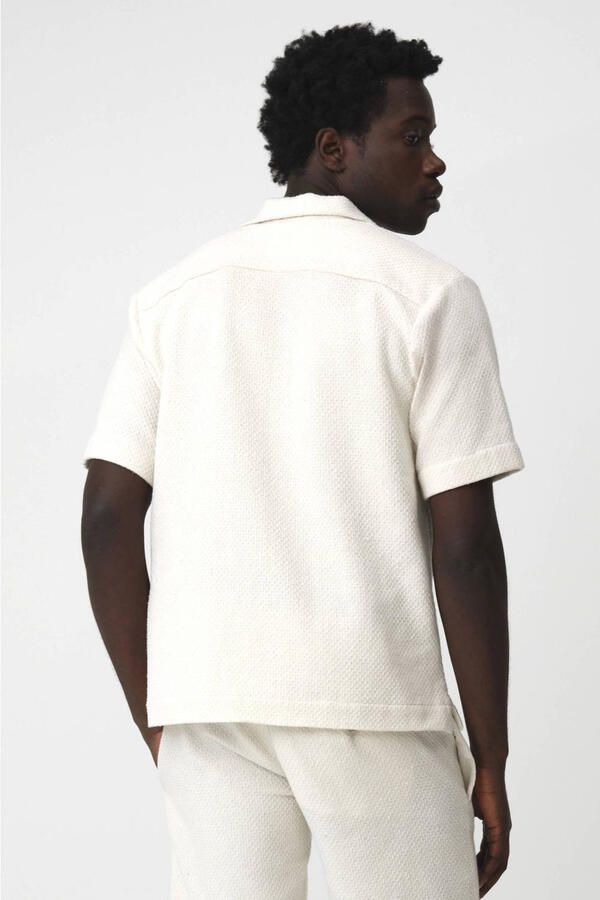 J.C. Rags casual overhemd met textuur ecru - Foto 2