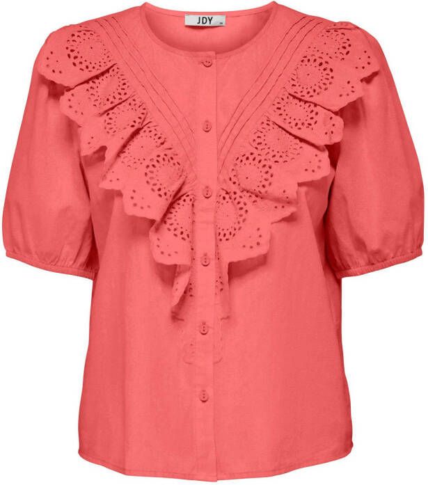 JDY blouse CLAUDIA met kant roze