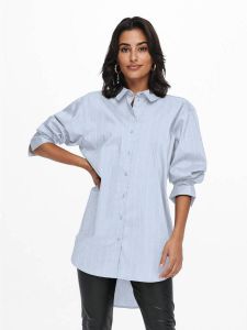 JDY blouse MIO met krijtstreep blauw wit