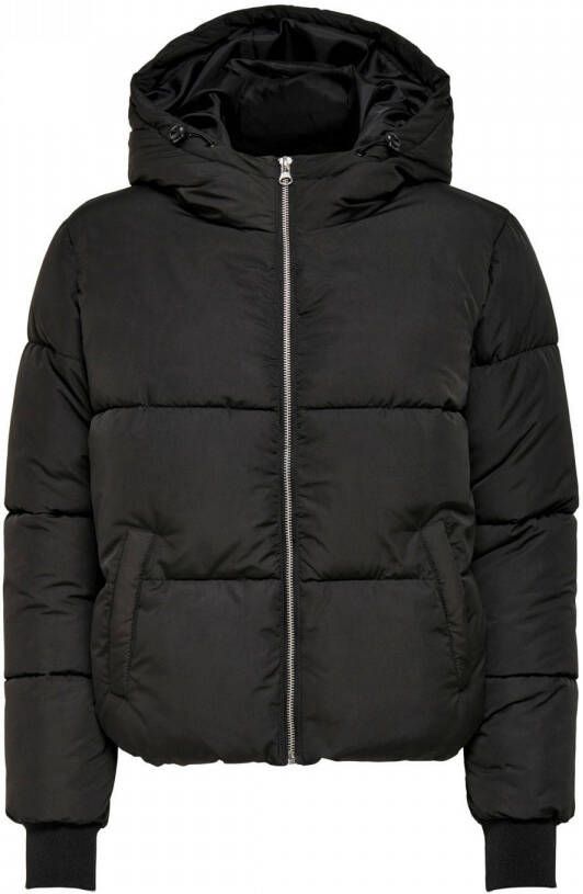 Jacqueline de Yong Zwarte Rits Hoodie Jas Vrouwen Herfst Winter Black Dames