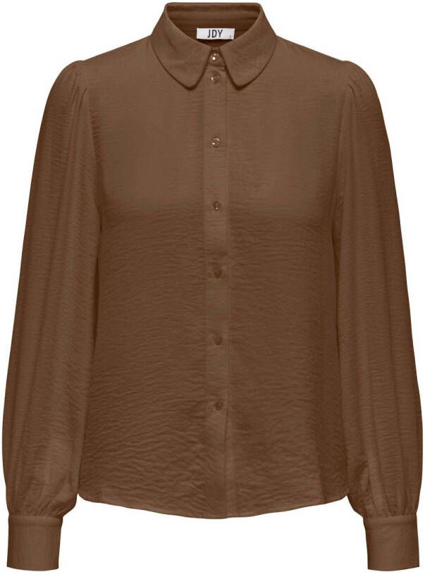 JDY geweven blouse DIVYA met plooien bruin