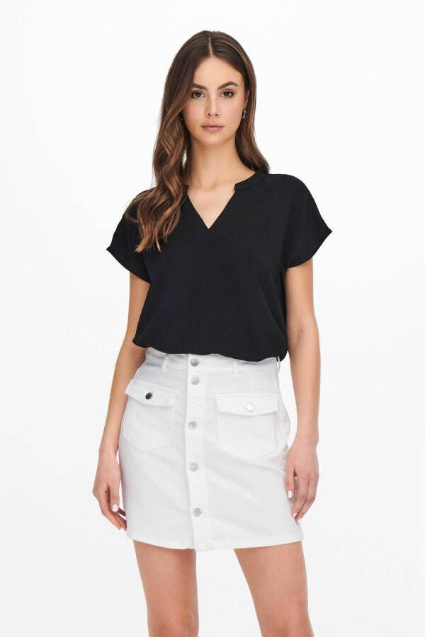 JDY geweven top LION met textuur zwart - Foto 3