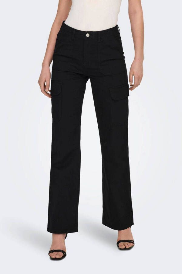 JDY high waist wide leg cargobroek ABBY zwart
