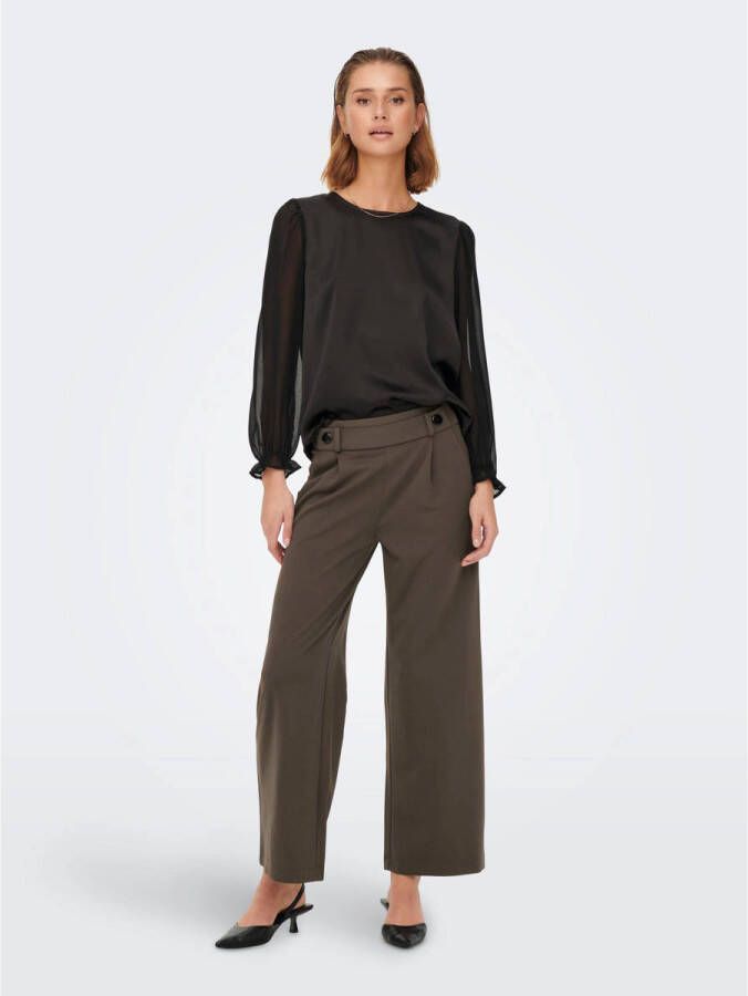 JDY high waist wide leg broek GEGGO donkerbruin